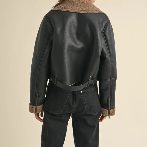 MIOU MUSE Sherpa Biker Jacket - Picture 2 of 8